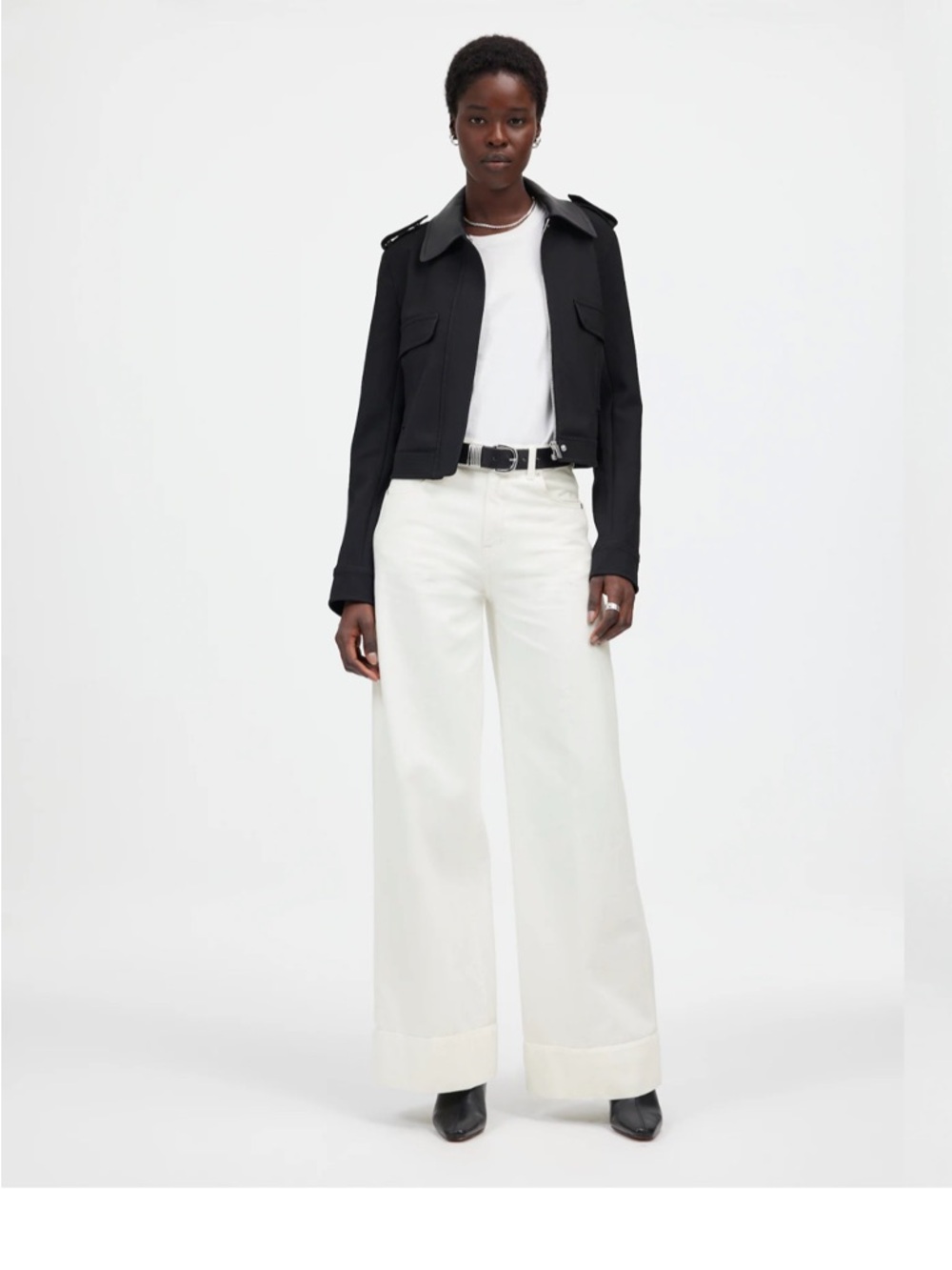 NWT Madewell White Superwide-Leg Airy Jeans